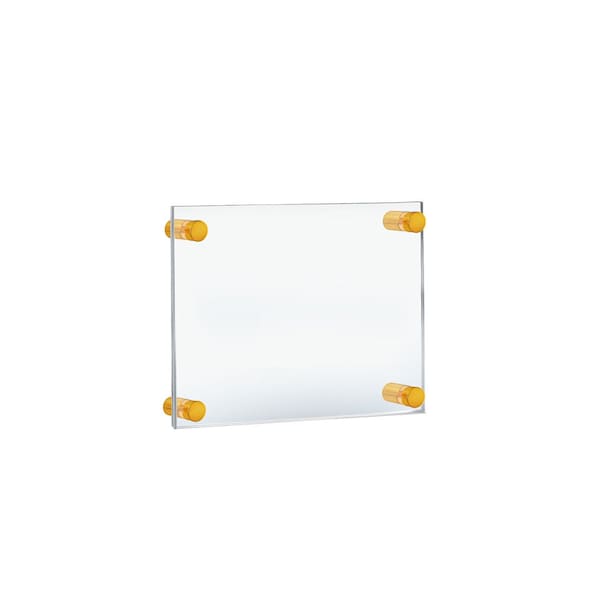 Floating Acrylic Wall Frame with Gold Stand Off Caps